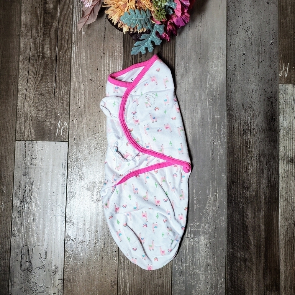 SwaddleMe Size SM/MED 7-14 lbs Llama Rainbow Sleep Sack 100% Cotton EUC